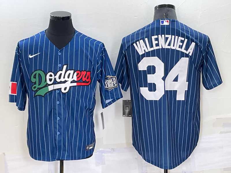 Los Angeles Dodgers #34 Fernando Valenzuela Navy Blue Pinstripe 2020 World Series Cool Base Nike Jersey,We sell and wholesale Los Angeles Dodgers #34 Fernando Valenzuela Navy Blue Pinstripe 2020 World Series Cool Base Nike Jersey on line form chian!